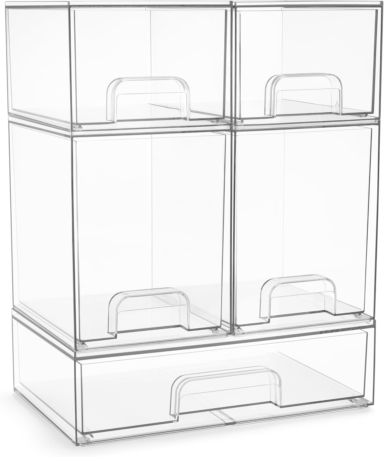 Sorbus Acrylic Storage Containers - 5 Pack for Bathroom Use