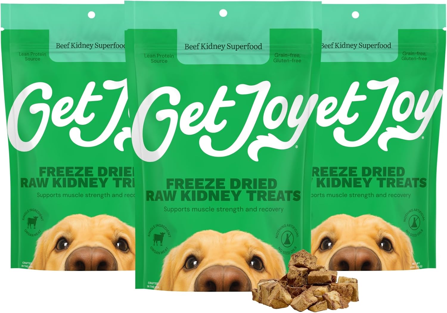 Get Joy Freeze Dried Superfood Beef Kidney Dog Treats, 12 Oz