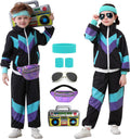 Kids 80s 90s Tracksuit Outfit Set - Retro Windbreaker