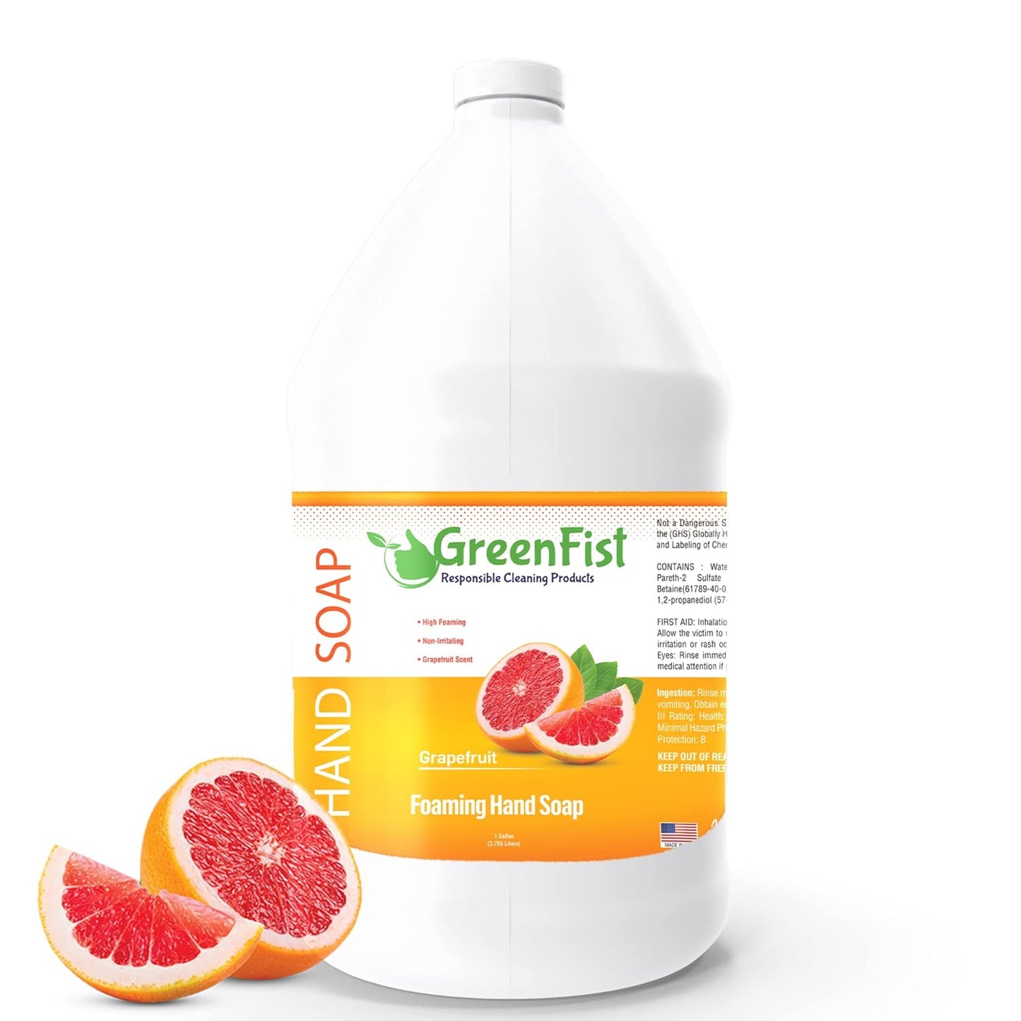 GreenFist Foaming Hand Soap Refills Jug with Grapefruit Scent