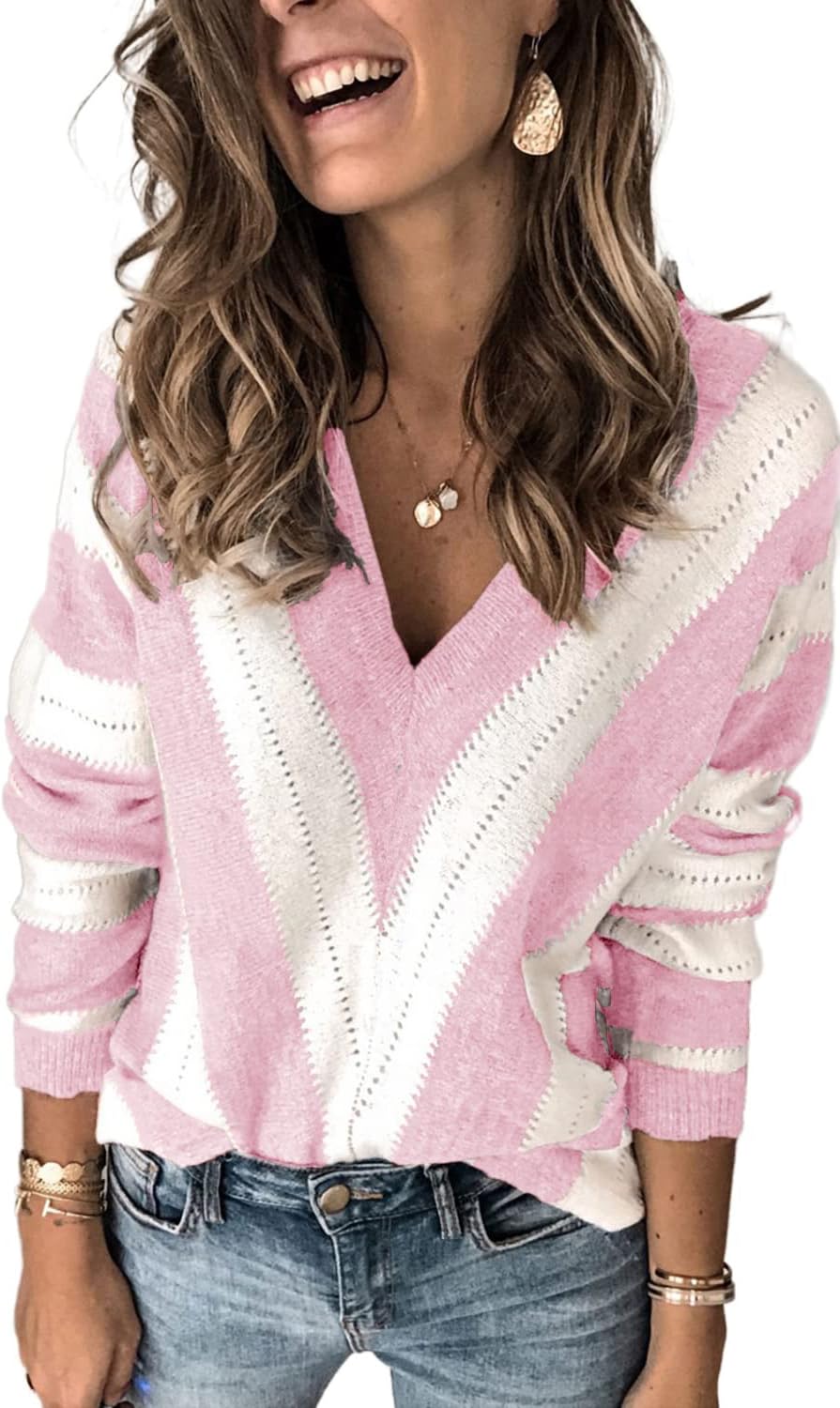 ANCAPELION Womens Casual Sweater Pullover for Cozy Winter Wear