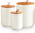 White Ceramic Canister Set 3-Piece - Airtight Bulk Storage