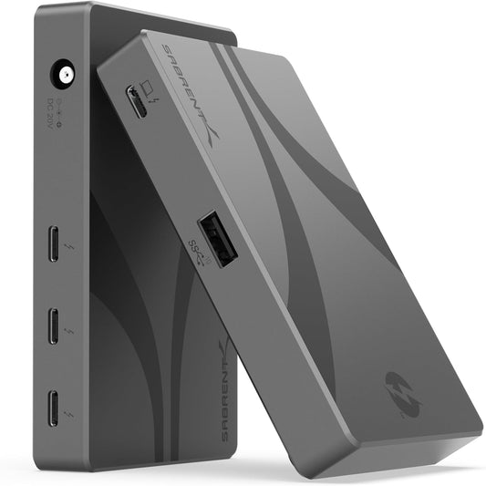 Sabrent Thunderbolt 4 Hub: 60W Laptop Charging, Dual 4K 60Hz Monitors, 4K 144Hz Support
