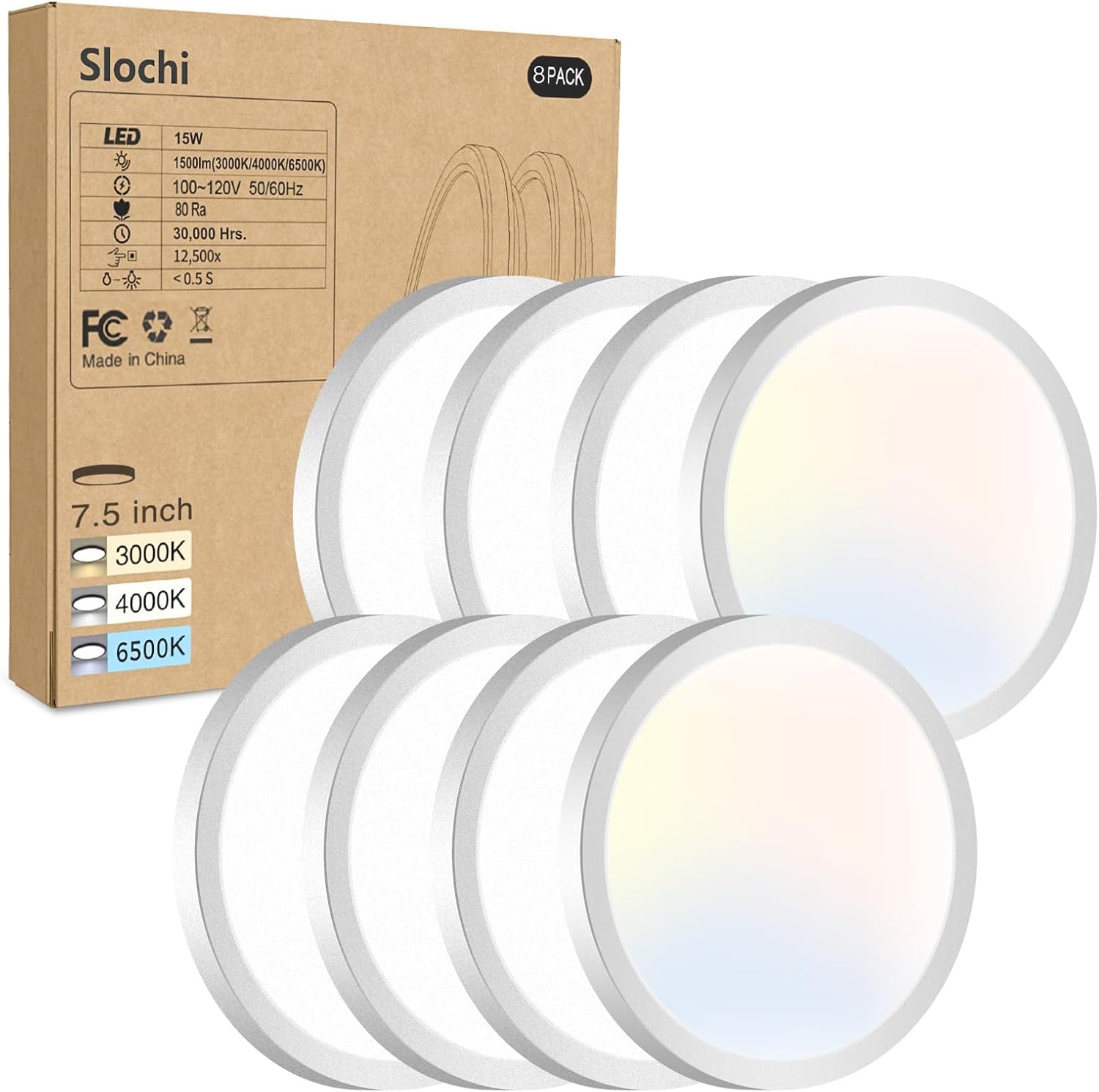 8PACK LED Flush Mount Ceiling Light Fixture for Modern Spaces