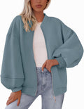 KIRUNDO Womens Oversized Zip Up Sweatshirt Jacket - Fall 2025 Casual