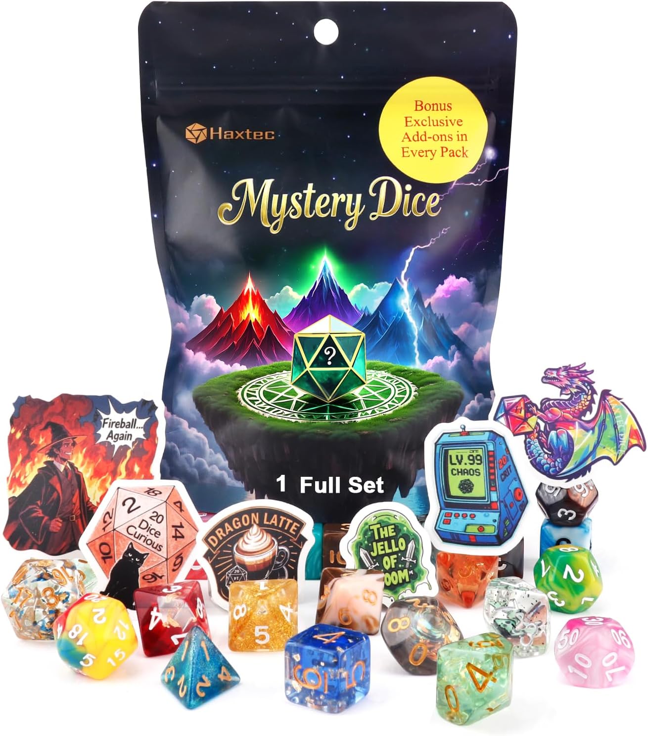 Haxtec Mystery Dice Set for DND - Perfect for RPG Adventures
