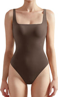 SUUKSESS Women Square Neck Thong Bodysuit - Sleek Backless Fit Shoes