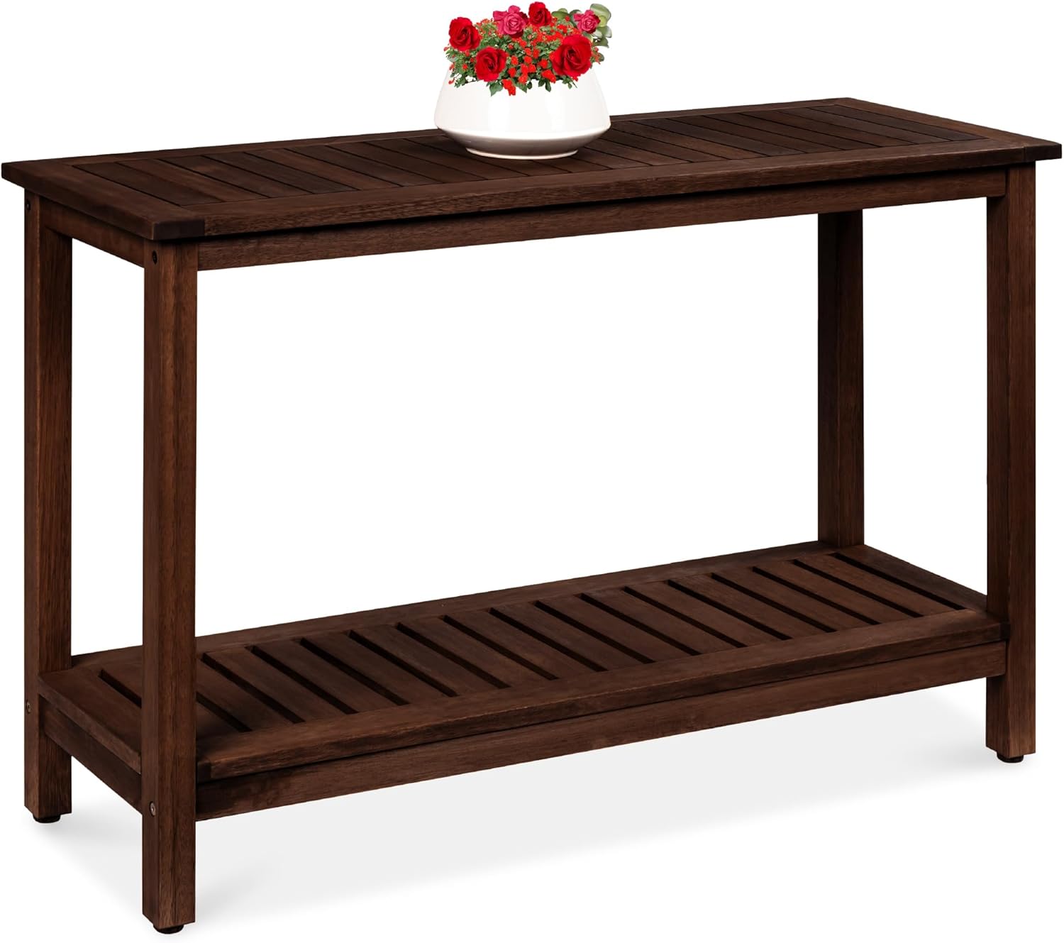 Eucalyptus Wooden Console Table for Indoor and Outdoor Use