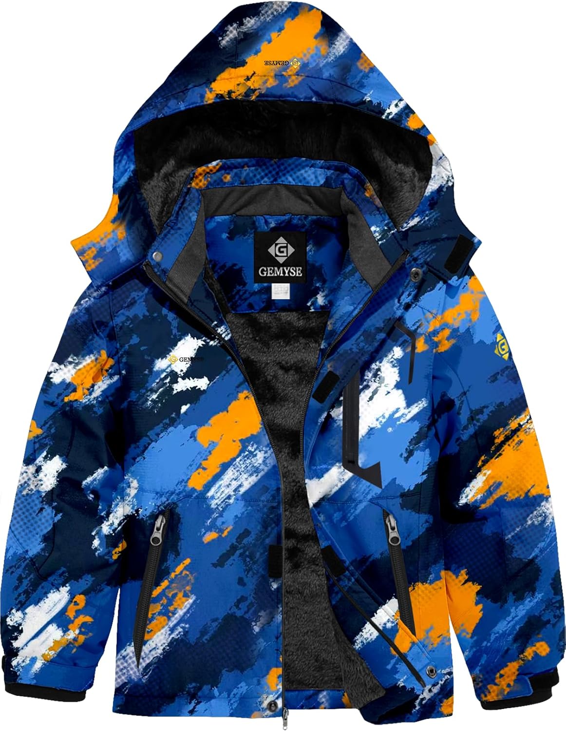 GEMYSE Boy's Waterproof Ski Snow Jacket for Winter Adventures