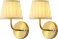 PUSU LED Cordless Gold H9.6 in Small Wall Sconces Set of 2