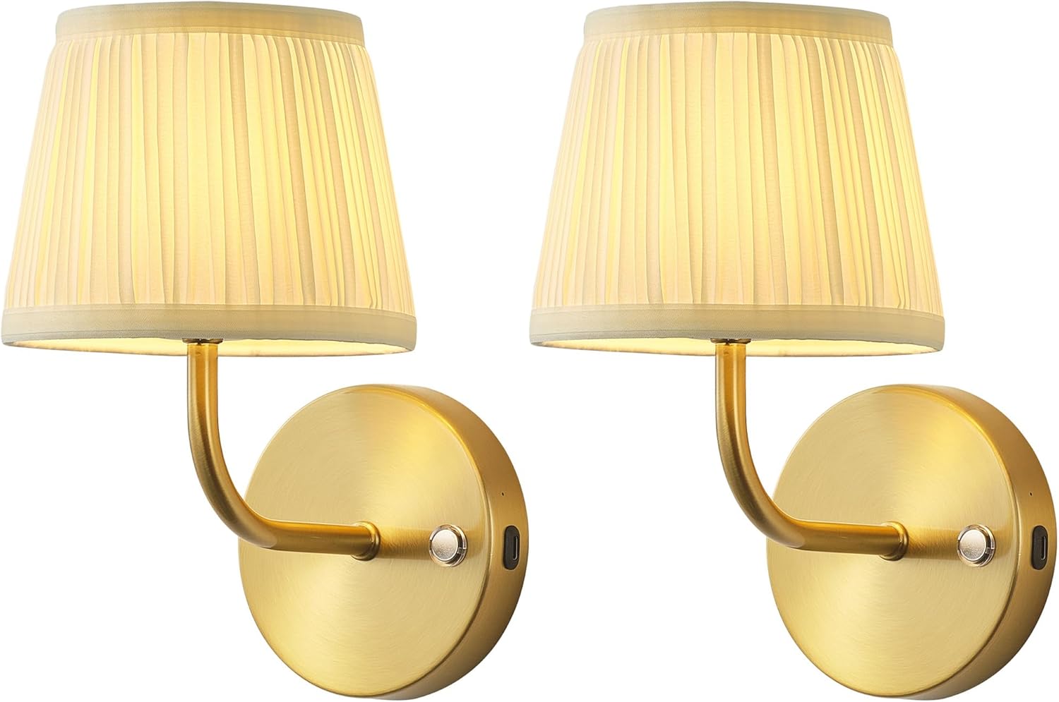 PUSU LED Cordless Small Wall Sconces Set of 2 for Home Lighting