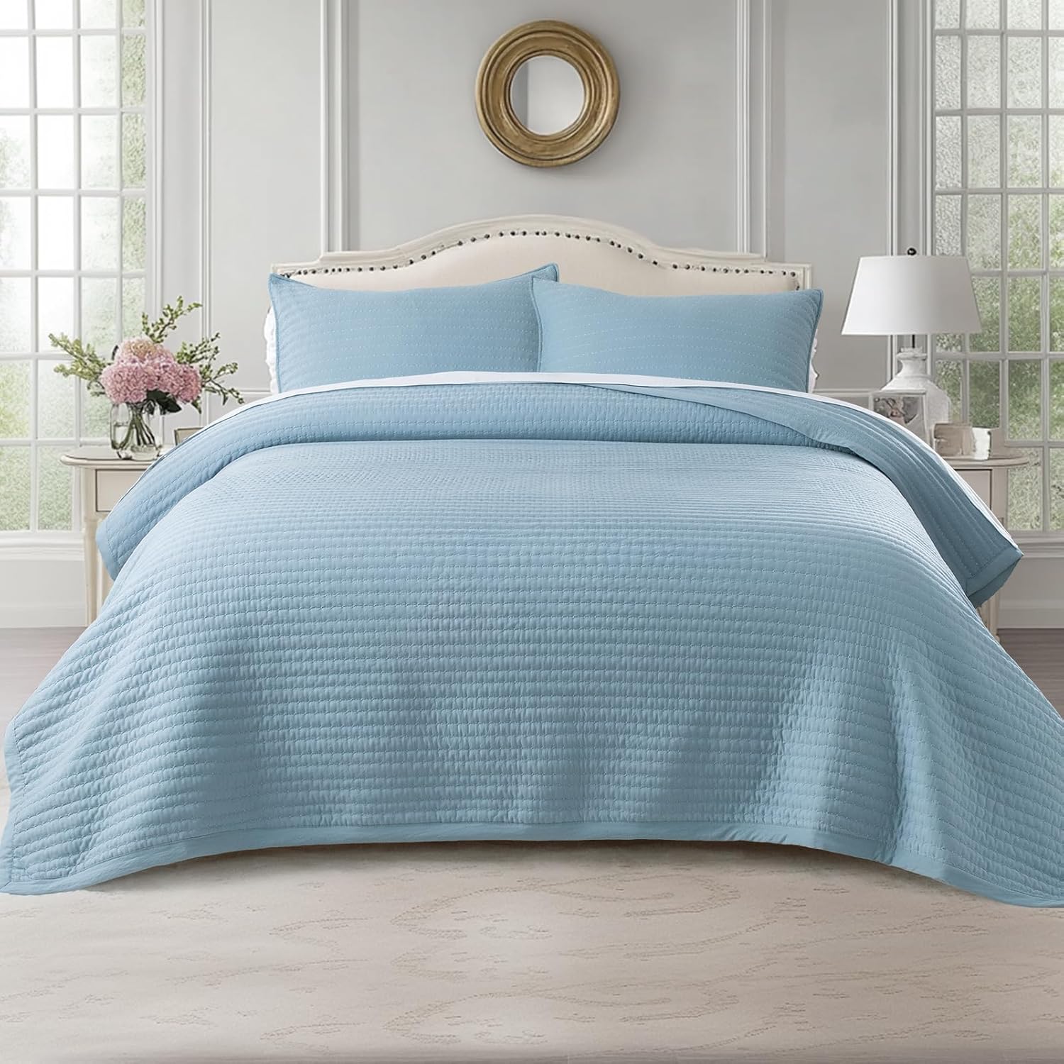 KASENTEX King XL Quilt Set - Soft Washed Lightweight Bedspread