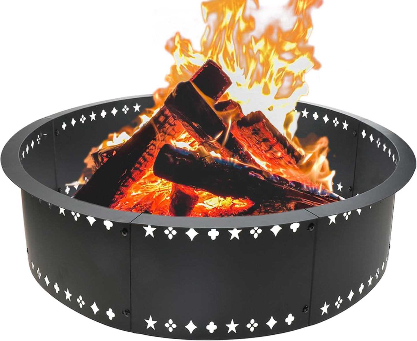 36in Fire Pit Ring for Outdoor Use - Smokeless Firepit Insert