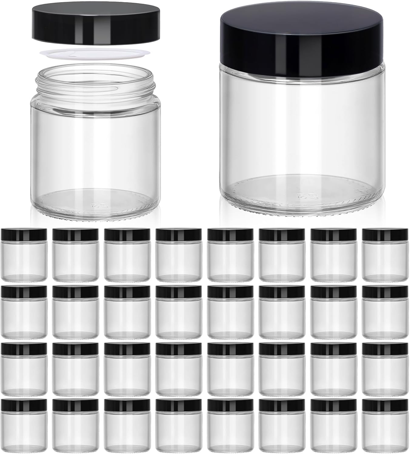 4 oz Clear Glass Jars with Lids - Perfect for Cosmetics & Travel