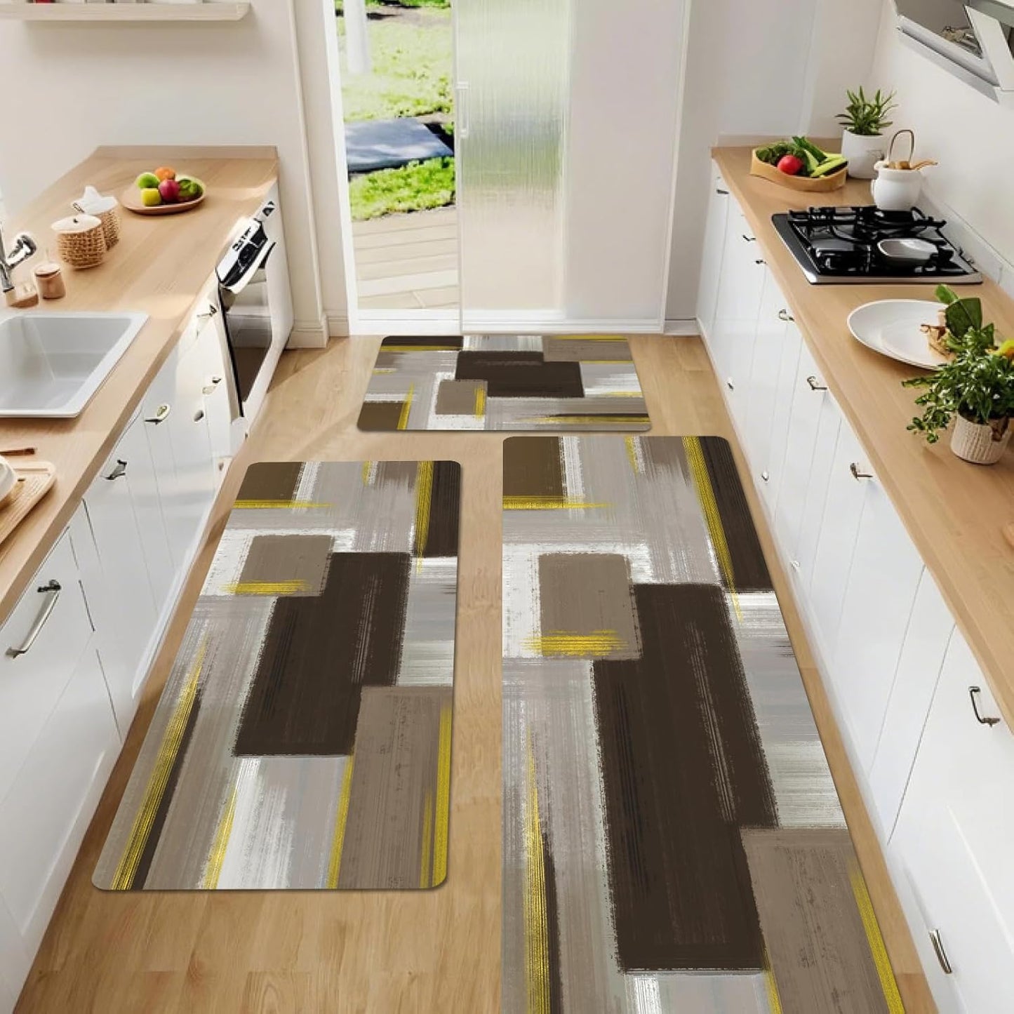 Kitchen Rugs Sets of 3 for Non Slip and Anti-Fatigue Comfort