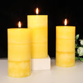 Lemongrass Scented Yellow Pillar Candles for Home Decor