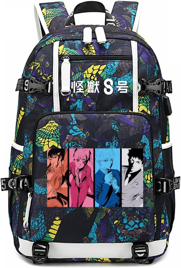 ISaikoy Anime Kaiju No. 8 Backpack with USB Charging Port
