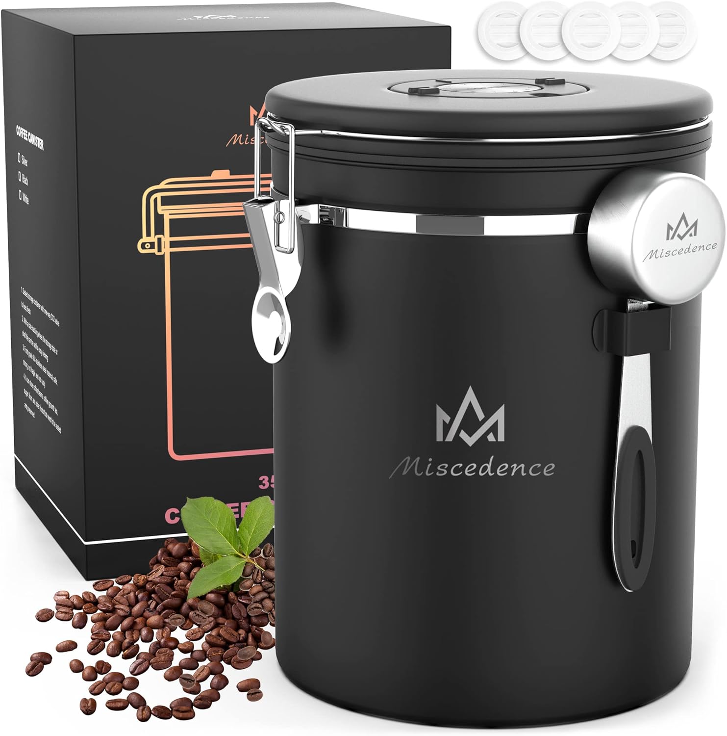 35OZ Coffee Canister with Date Tracker and CO2 Valve for Freshness