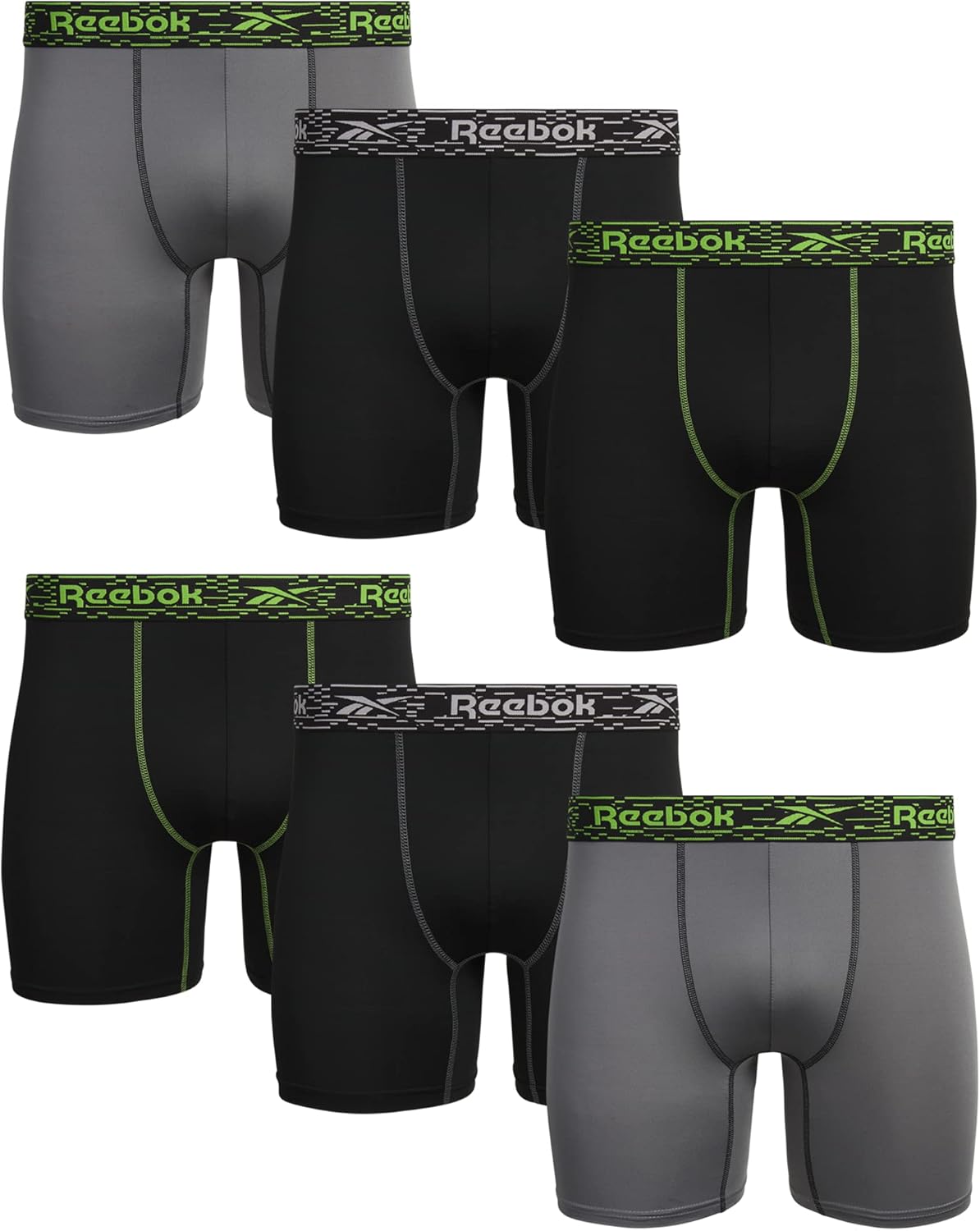 Reebok Men's Boxer Briefs - 6 Pack Performance Underwear