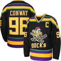 Charlie Conway 96 Mighty Ducks Adam Banks 99 Movie Ice Hockey Jersey