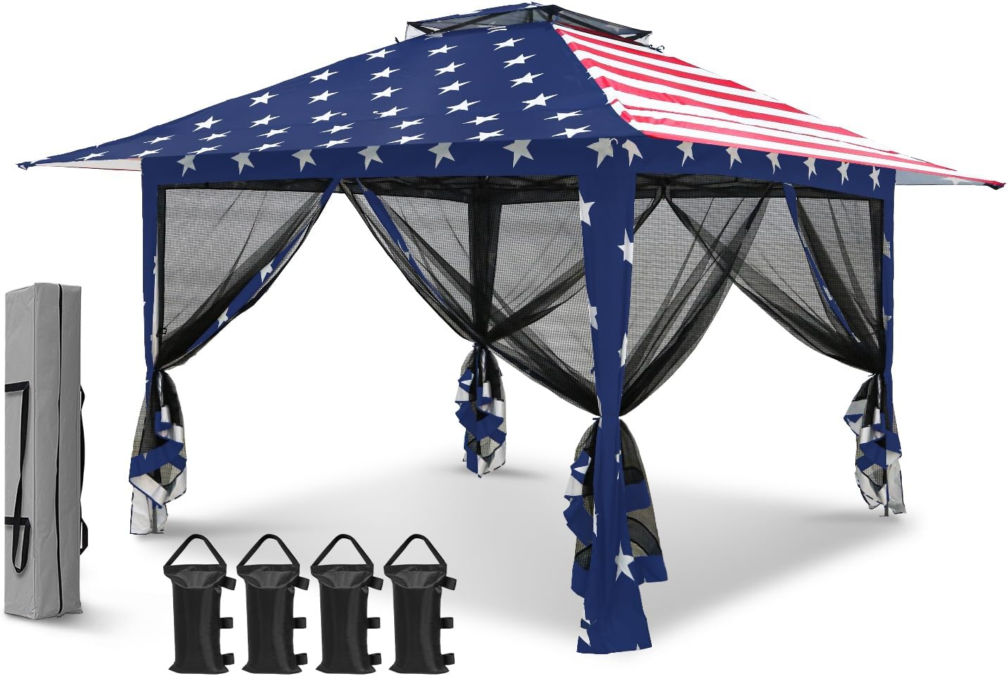 EAGLE PEAK 13x13 Pop Up Gazebo with Mesh Netting for Outdoors