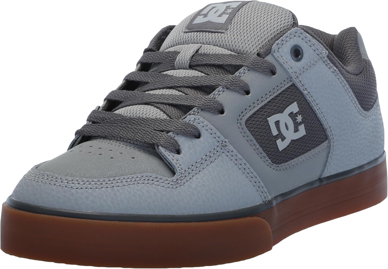 DC Mens Pure Low Top Lace Up Casual Skate Shoe for Comfort