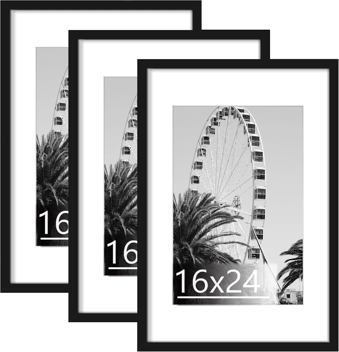 16x24 Frame Set of 3 for Pictures, Posters, and Art Displays