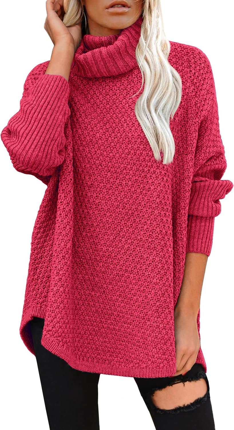 DOROSE Women's Oversized Turtleneck Long Sleeve Pullover Sweater