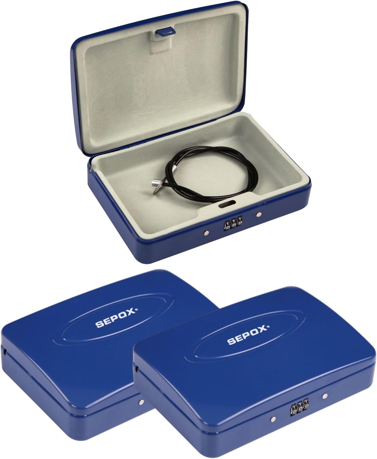 SEPOX Small Fireproof Waterproof Safe Box for Travel Security
