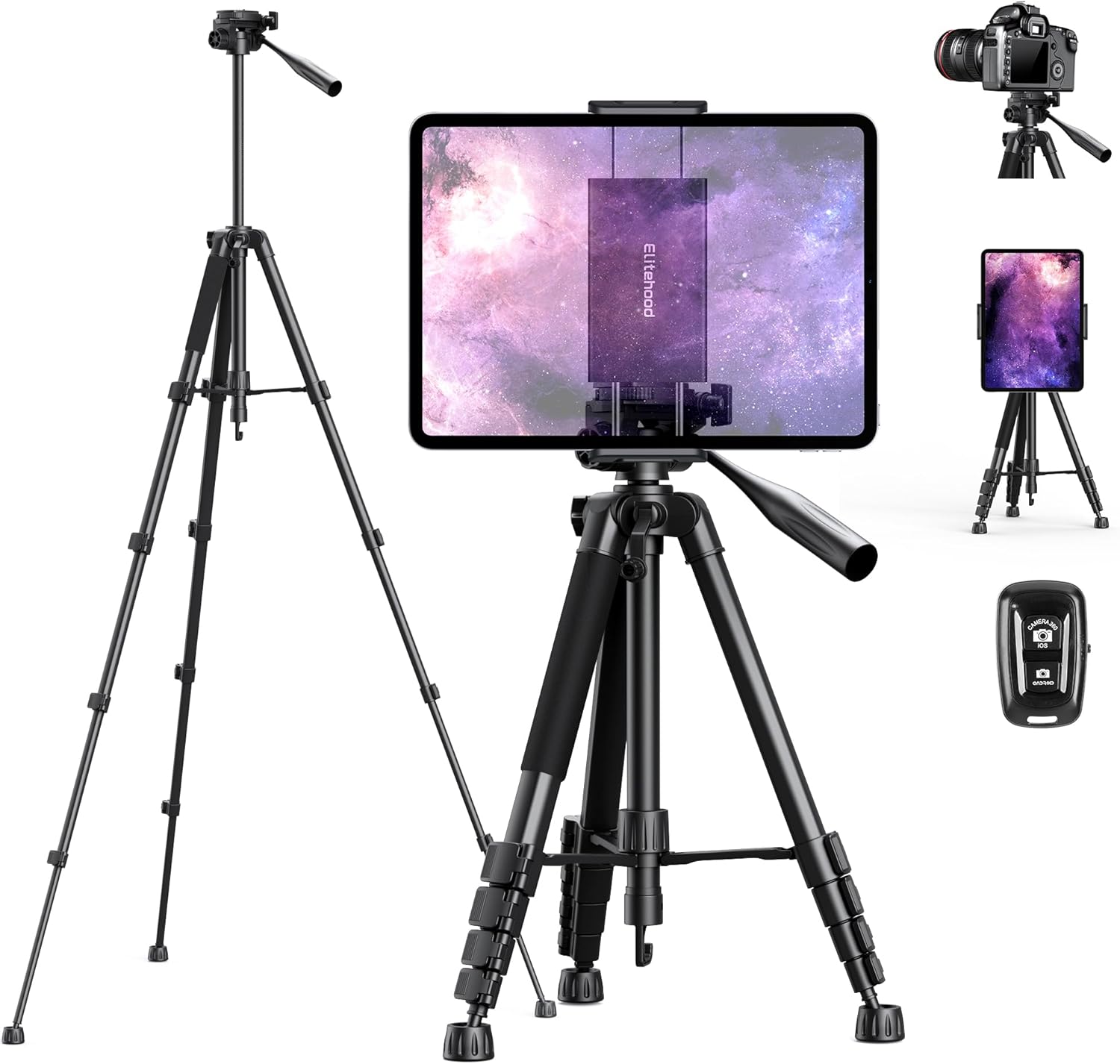 Elitehood 68in Heavy Duty iPad Tripod for Video Recording