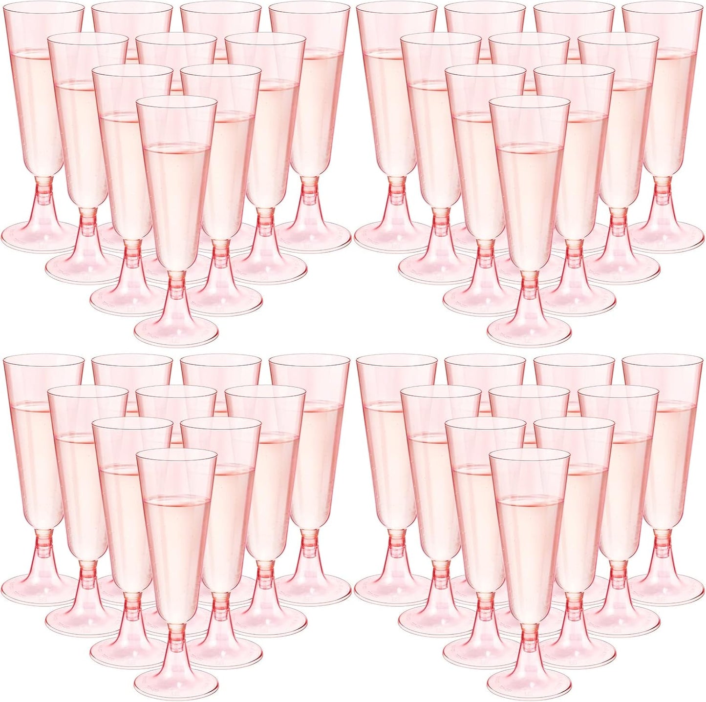 Chengu 150 Pcs Plastic Champagne Flutes for Celebrations