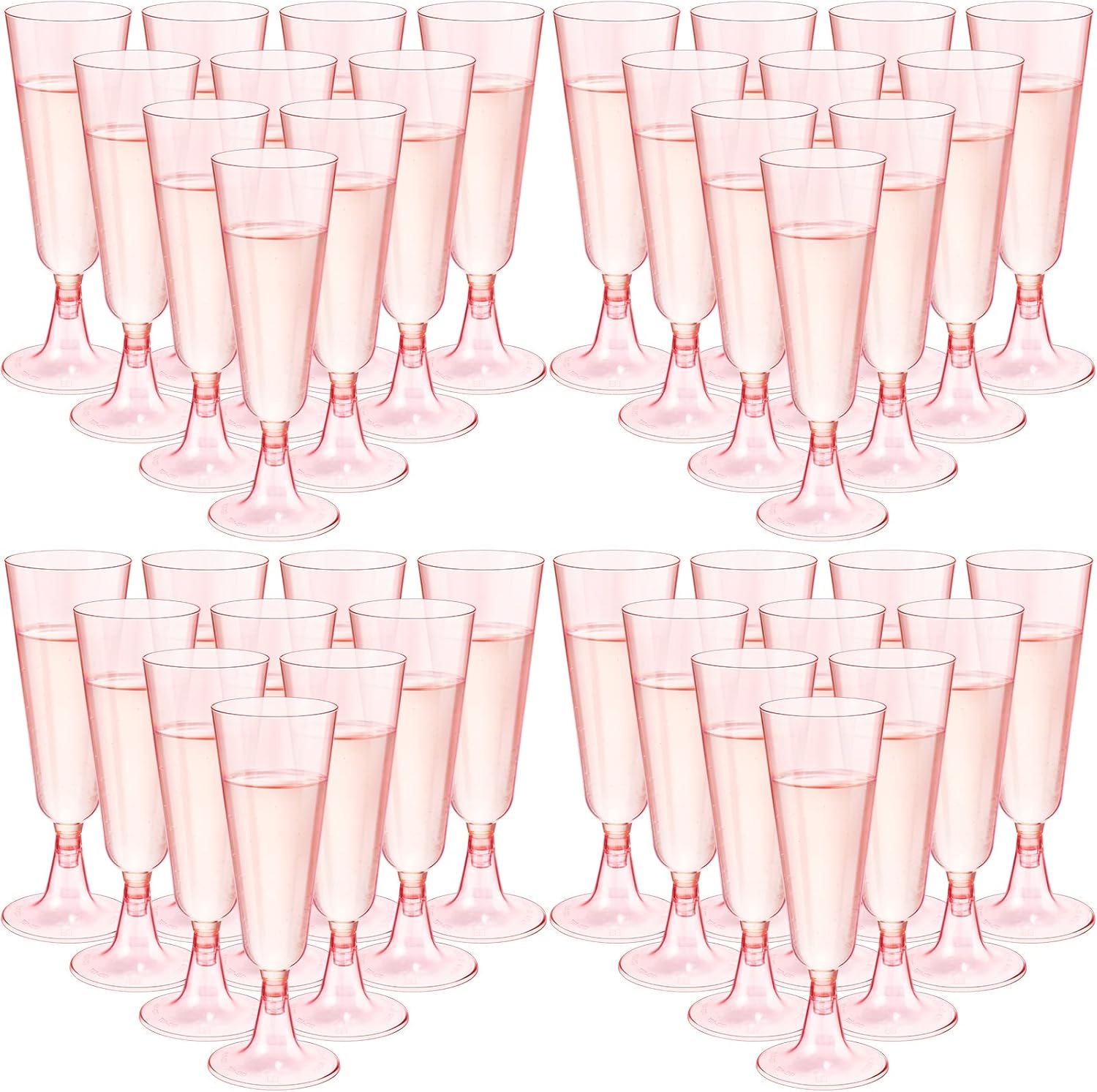 Chengu 150 Pcs Plastic Champagne Flutes for Celebrations