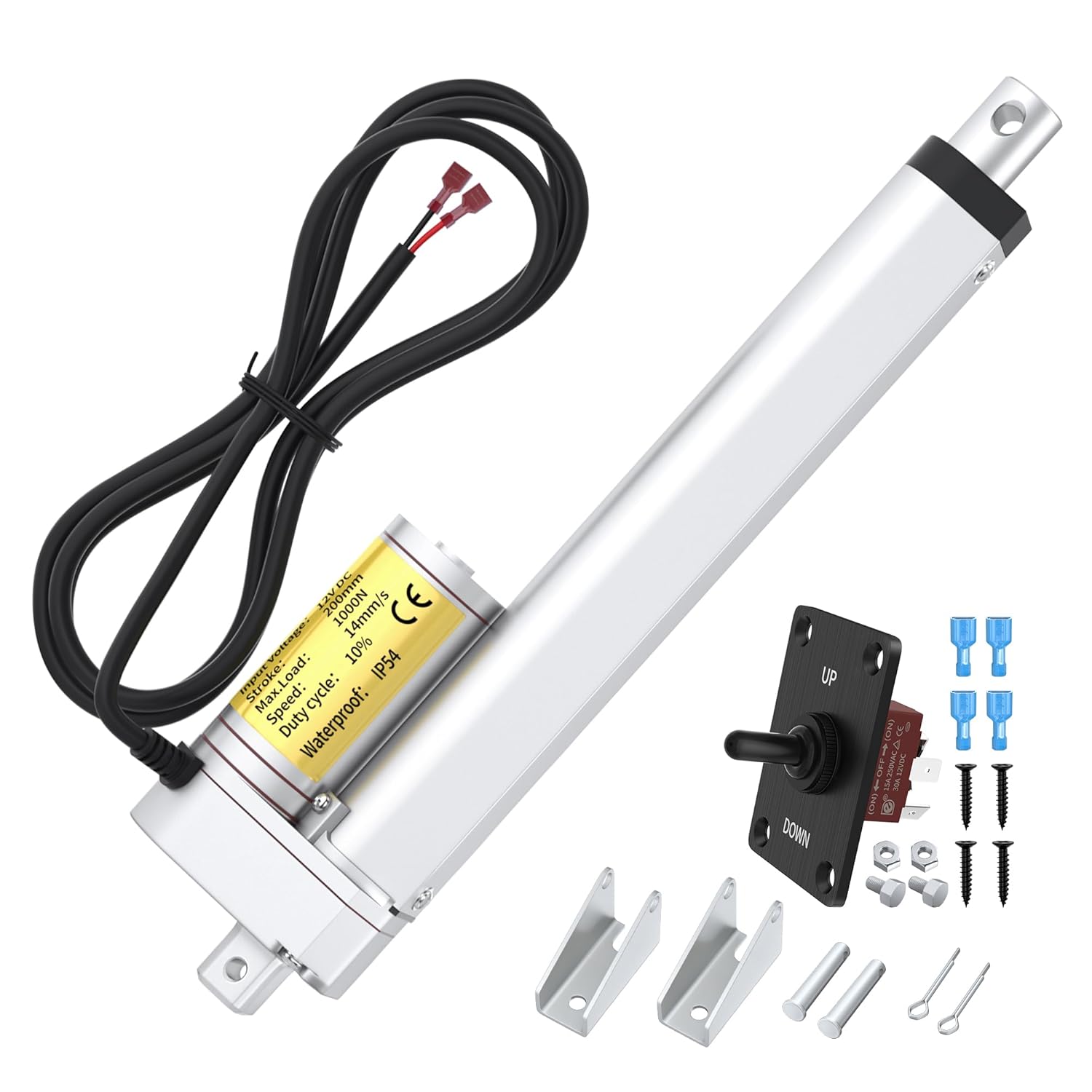 1000N 12 Volt Linear Actuator with 8 Inch Stroke for Heavy Duty