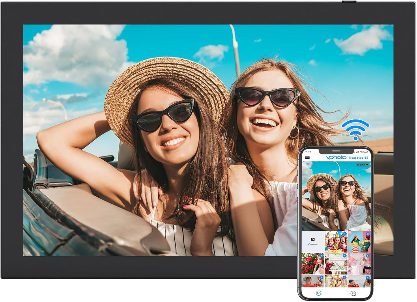 Digital Picture Frame 10.1-inch with 32GB Storage and Touch Screen
