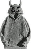 Men's Bear Ear Hoodies Drawstring Long Sleeve Fleece Sweatshirt - Cozy
