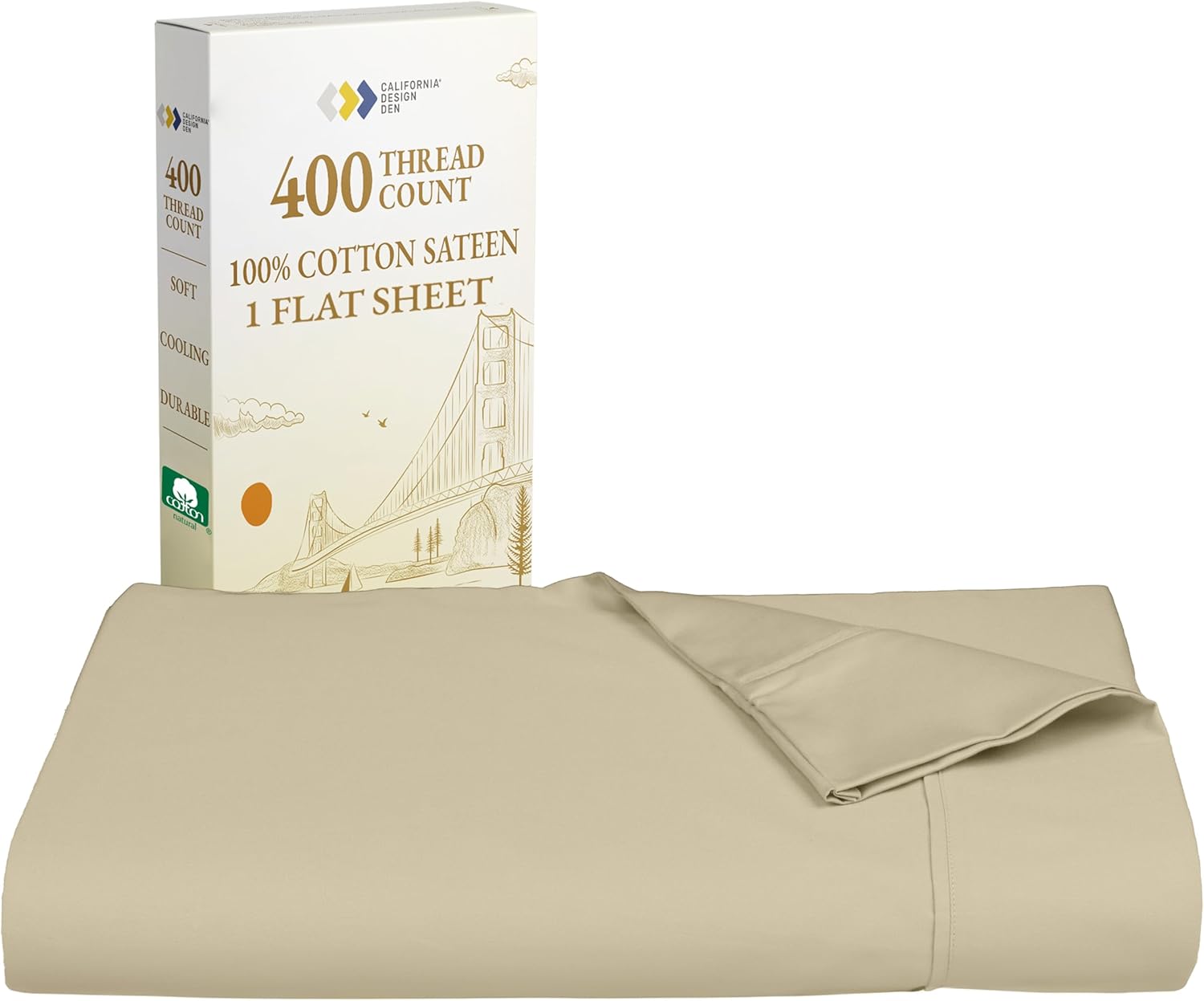 California Design Den King Size Flat Sheet - Soft 400 Thread Count