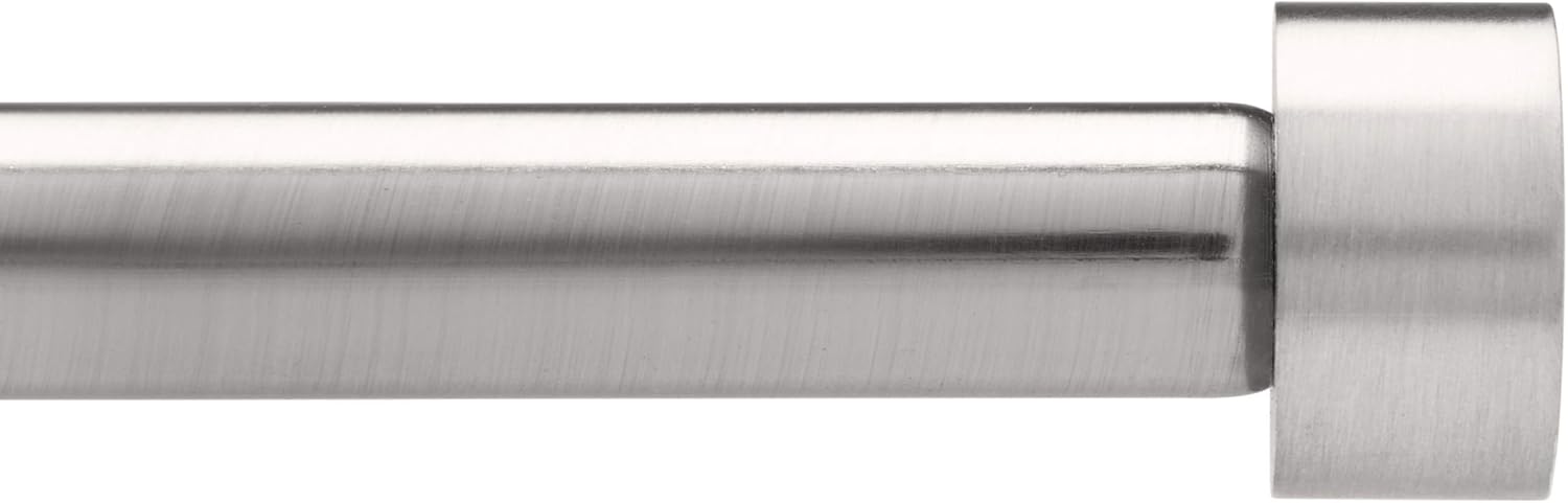 Adjustable Nickel Curtain Rod Set with Matching Finials
