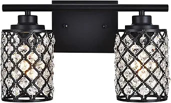 Modern Farmhouse 2 Light Black Bathroom Light Fixtures for Style