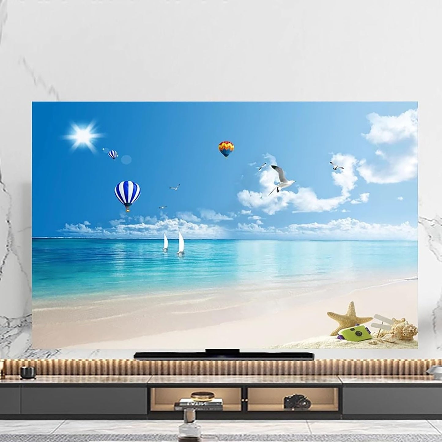 Art Printing TV Dust Cover for 32-85Inches Indoor TV Use