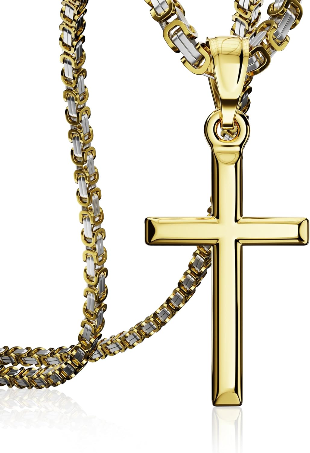 Exquisite Cross Necklace for Men and Women in Silver Gold Black