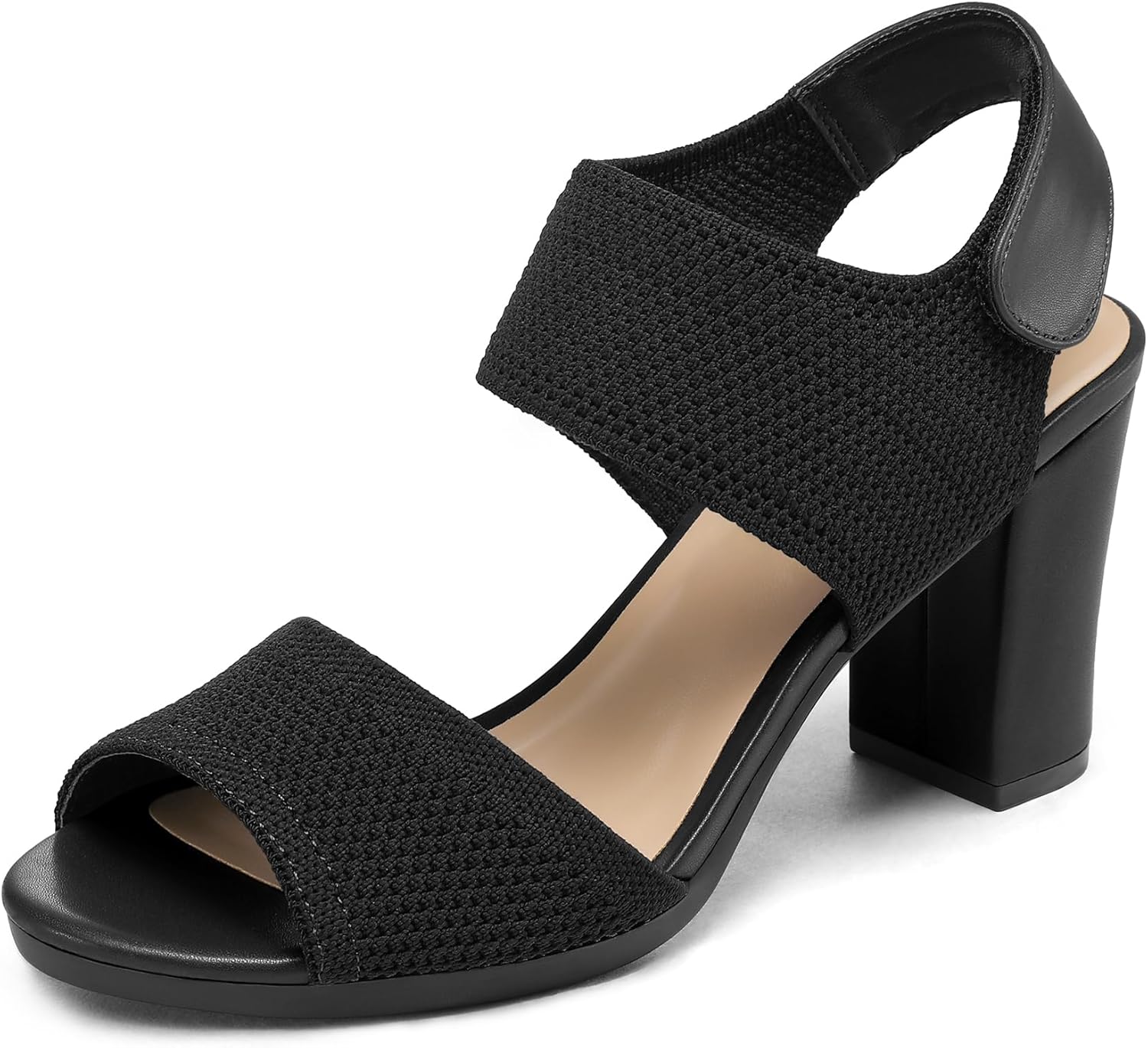Stylish Chunky Block High Heels for Women - Open Toe Slingback