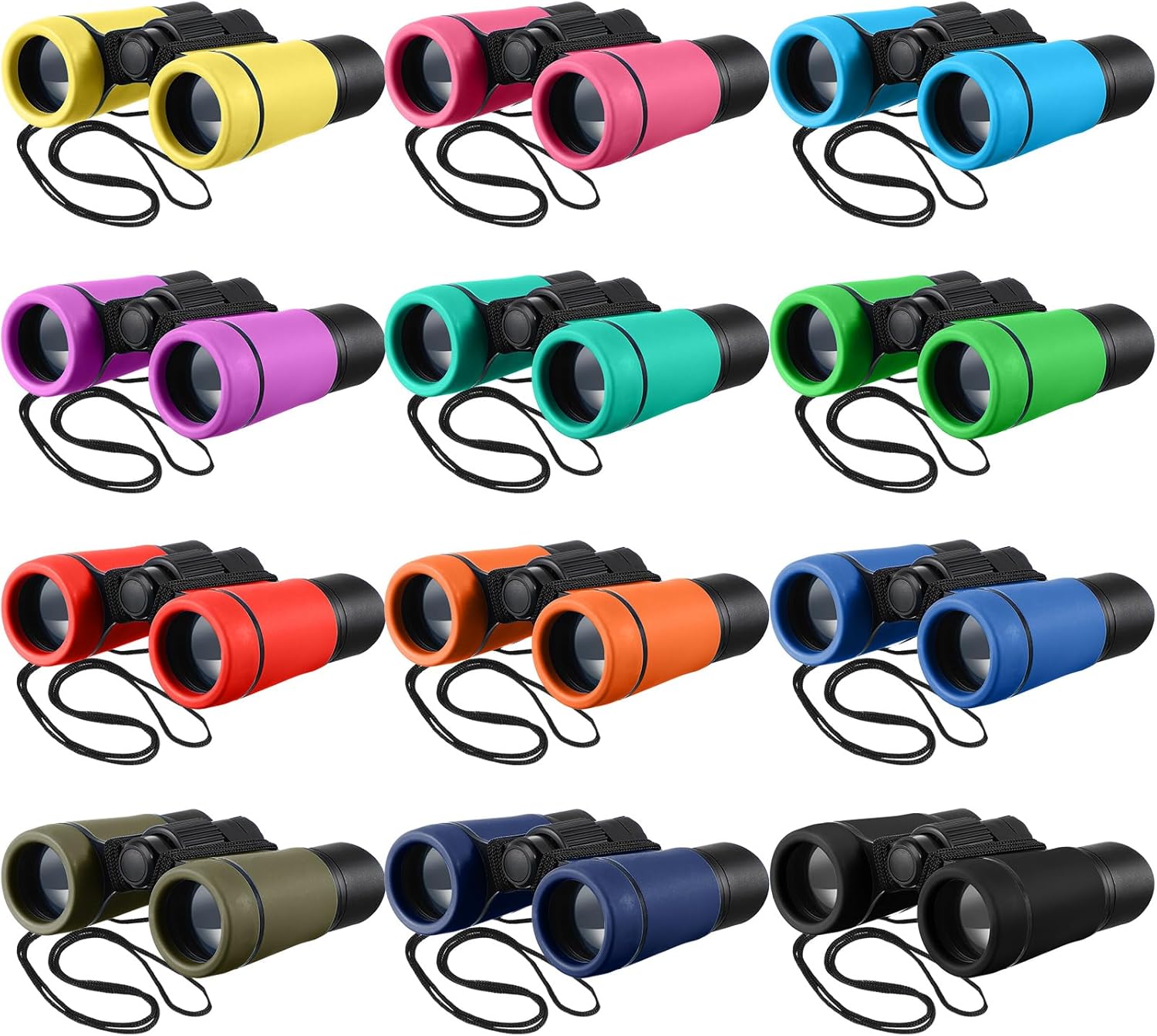 12 Pcs Kids Binoculars for Outdoor Fun and Learning Activities