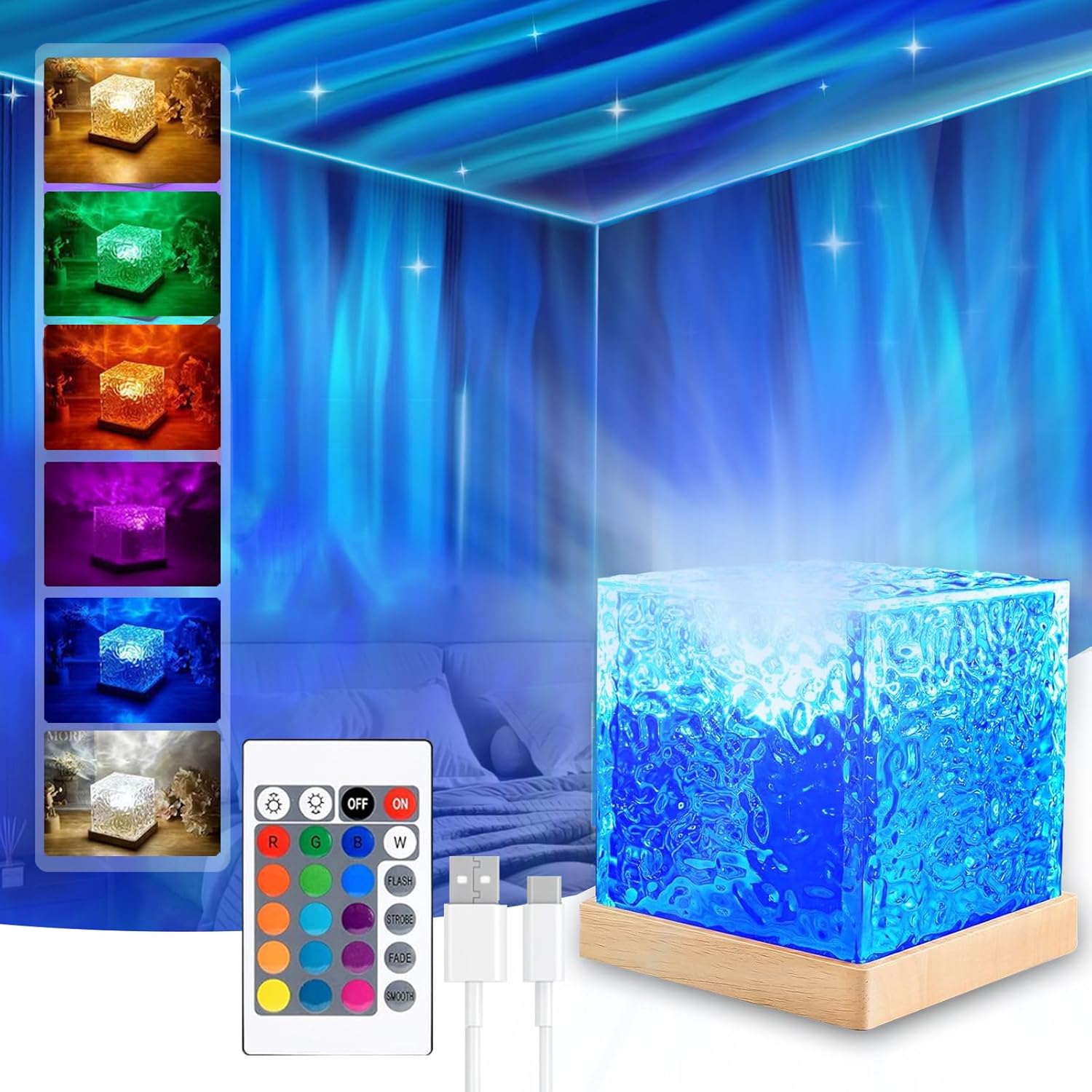 Remote Galaxy Light: 18 Color Northern Lights Projector
