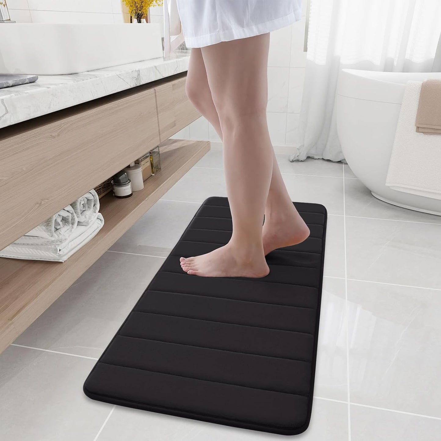 Buganda Memory Foam Bath Mat - Soft Non-Slip Bathroom Rug