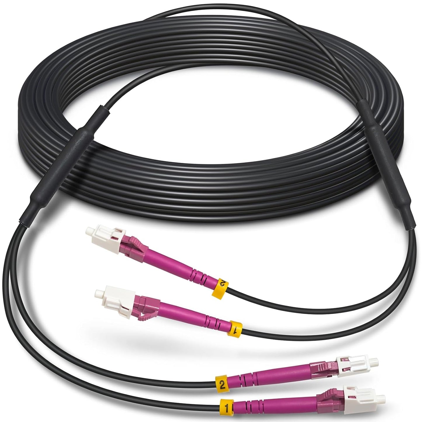 100 Feet Armored OM4 LC to LC Fiber Patch Cable for High Speed