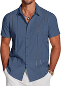 COOFANDY Men's Cuban Guayabera Short Sleeve Shirt (Style 31Z1)