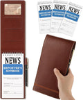 3 Pcs Reporters Notebook with PU Leather Cover - Portable 4 x 8