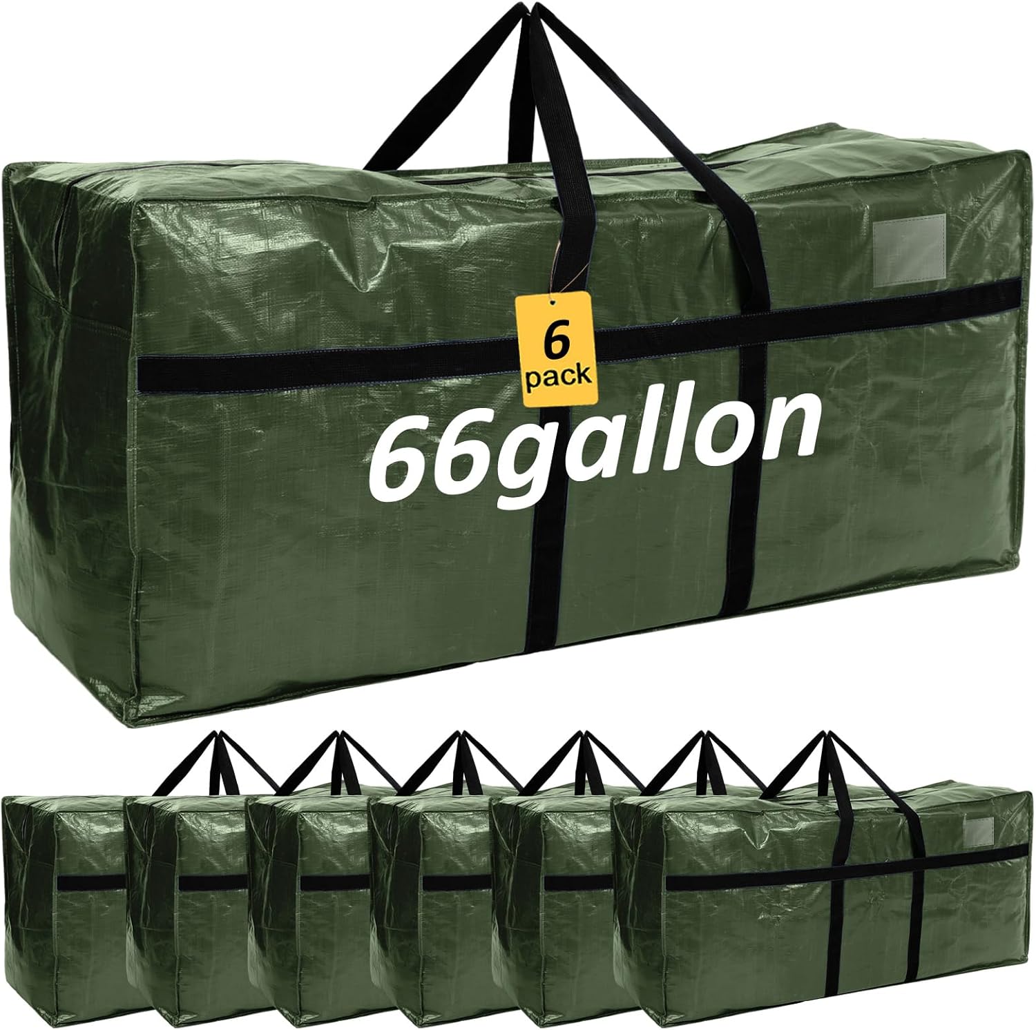66 Gallon Large Moving Bags with Zipper and Handles for Storage