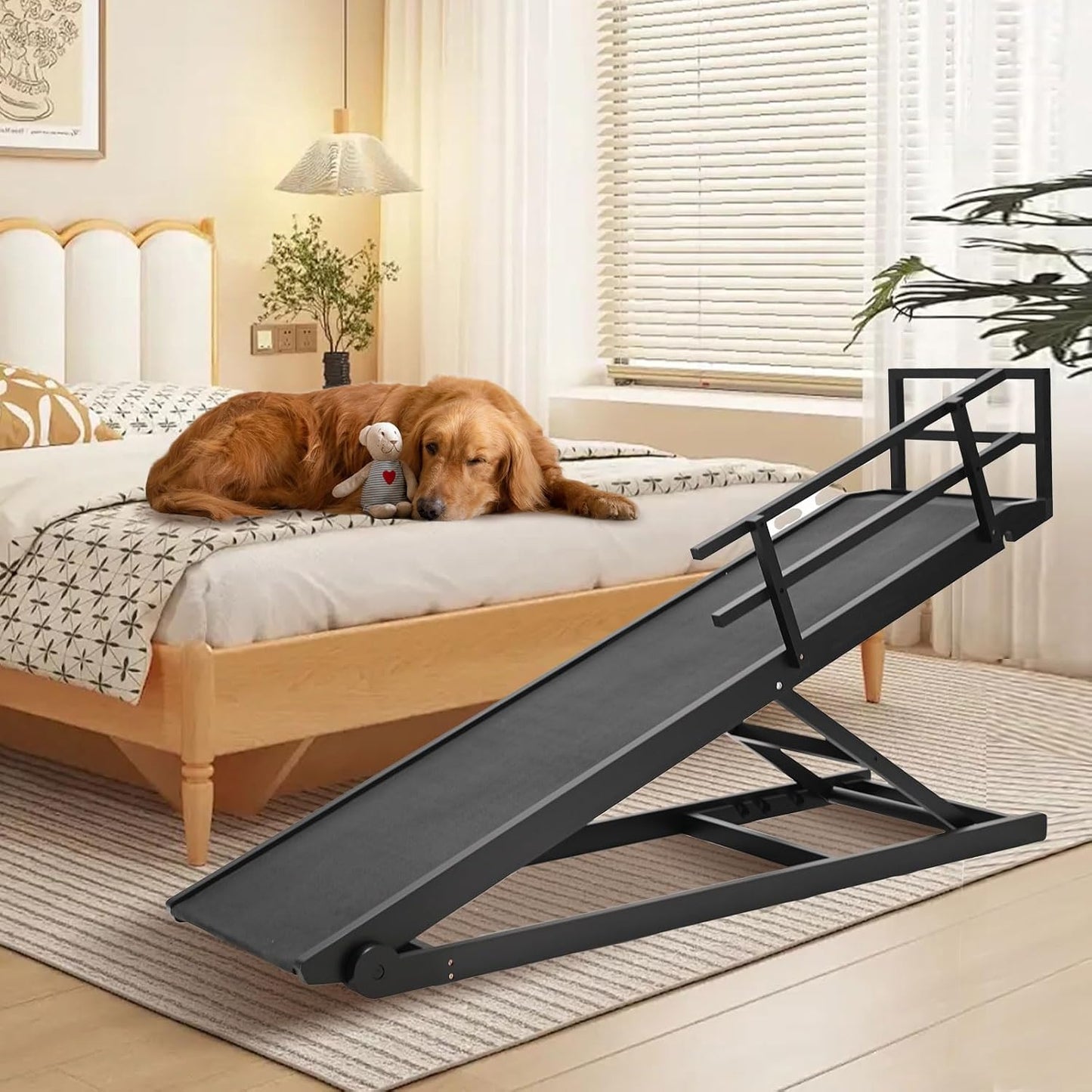 Adjustable Height Folding Pet Ramp for Large Dogs & Cats