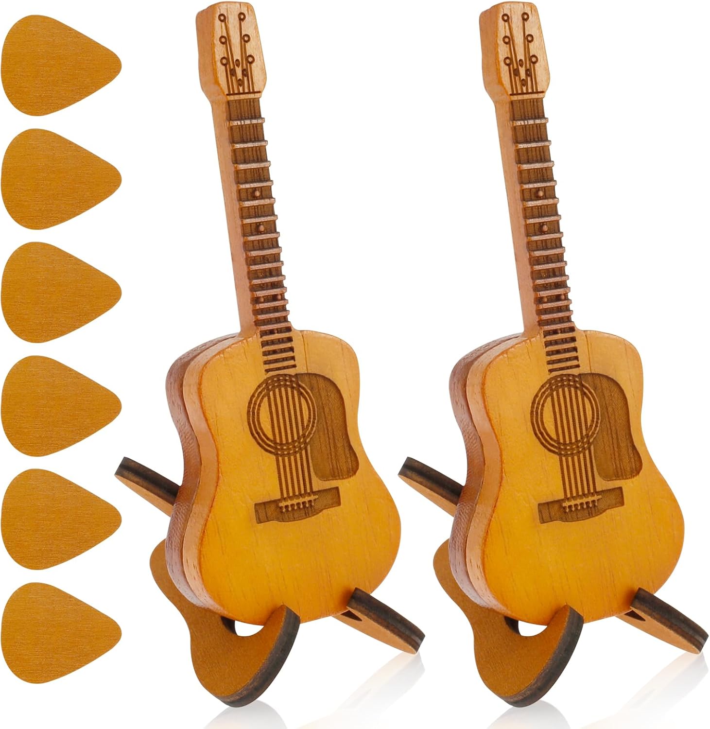Portable Wooden Guitar Pick Holder Stand - Keep Picks Handy!